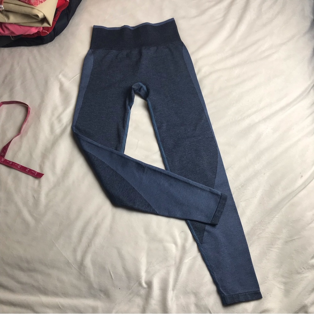 Victoria Secret PINK Pants Leggings XS Full Length Tight High Waist Navy Blue - Picture 5 of 14